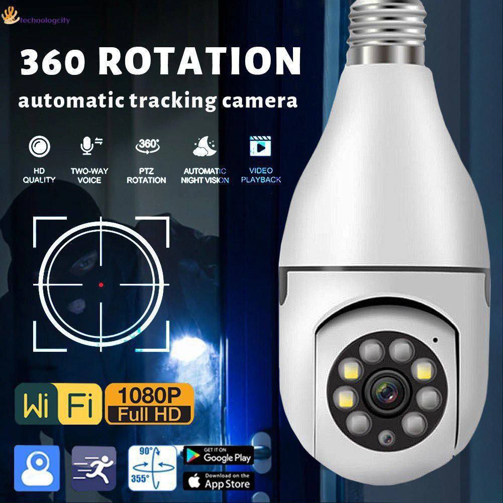 Caméra Ampoule de Surveillance Panoramique Wi-Fi – Full HD 1080P