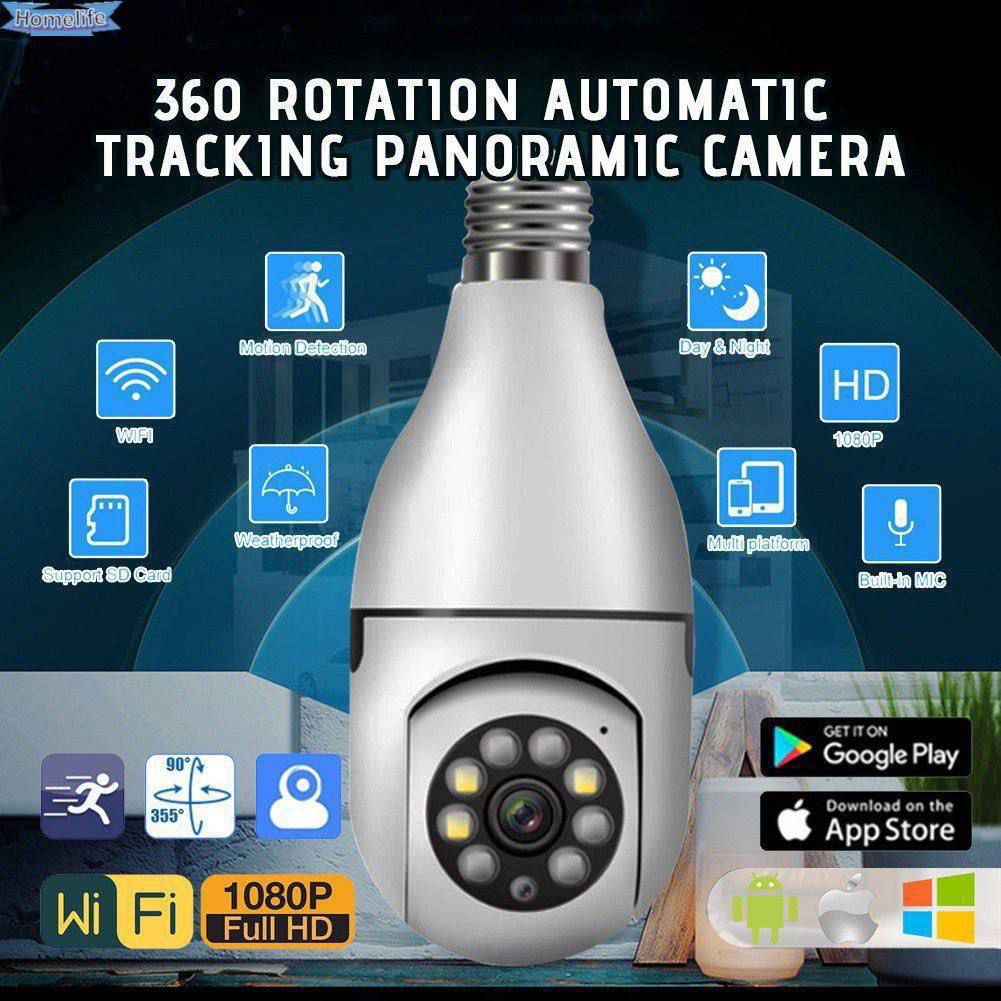 Caméra Ampoule de Surveillance Panoramique Wi-Fi – Full HD 1080P
