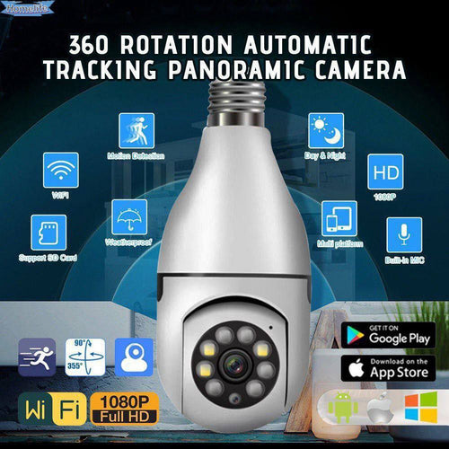 Caméra Ampoule de Surveillance Panoramique Wi-Fi – Full HD 1080P